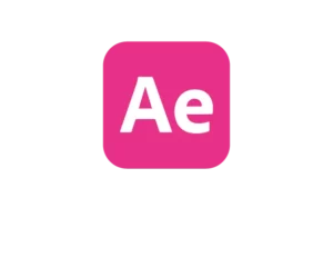 Icône rose d’Adobe After Effects, logiciel de motion design utilisé par Virginie Gerberon, concepteur UI/UX et graphiste à Bordeaux