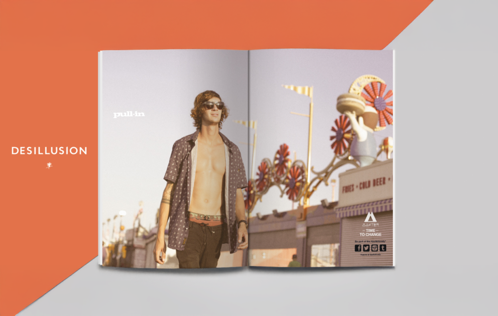 Double page éditoriale Pull-in campagne Desillusion dans magazine