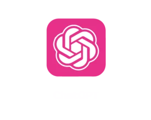 Icône rose de l’outil chatGPT, utilisé par Virginie Gerberon, concepteur UI/UX à Bordeaux, pour le design graphique et web
