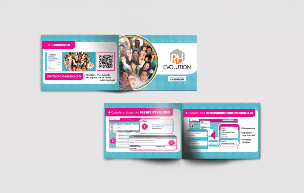 Livret RH pensé pour une prise en main claire et rapide. UX, ergonomie et graphisme conçus à Bordeaux pour le groupe Maïsadour