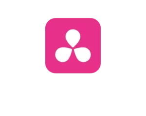 Icône rose de DaVinci Resolve, logiciel de montage utilisé par Virginie Gerberon, graphiste et concepteur UI/UX à Bordeaux
