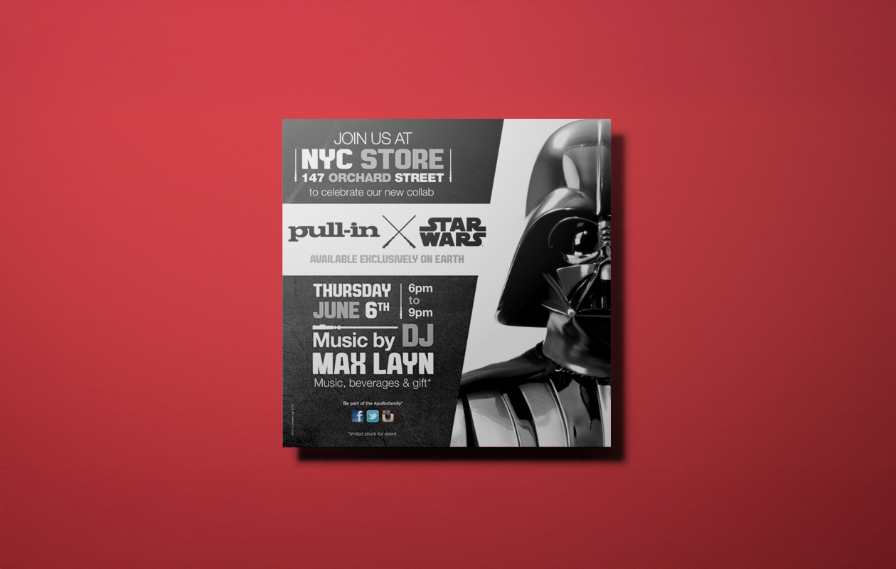 affiche événement Pull-in Star Wars New York Dark Vador