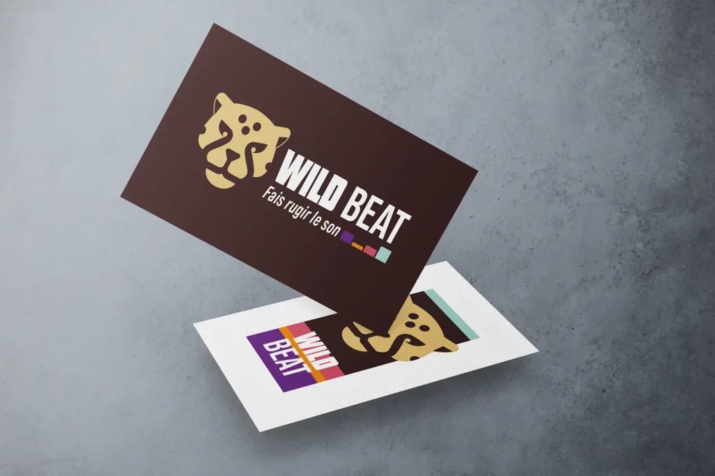 Identité visuelle pensée à Bordeaux par Virginie Gerberon pour Wild Beat un projet mêlant branding UX UI print et graphisme digital