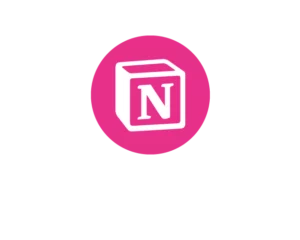 Logo Notion rose utilisé par Virginie Gerberon, designer graphique UI/UX à Bordeaux, pour organiser ses projets créatifs.