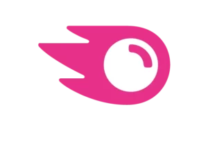 Logo rose de Semrush utilisé par la graphiste bordelaise Virginie Gerberon, experte en conception UI/UX et stratégie SEO