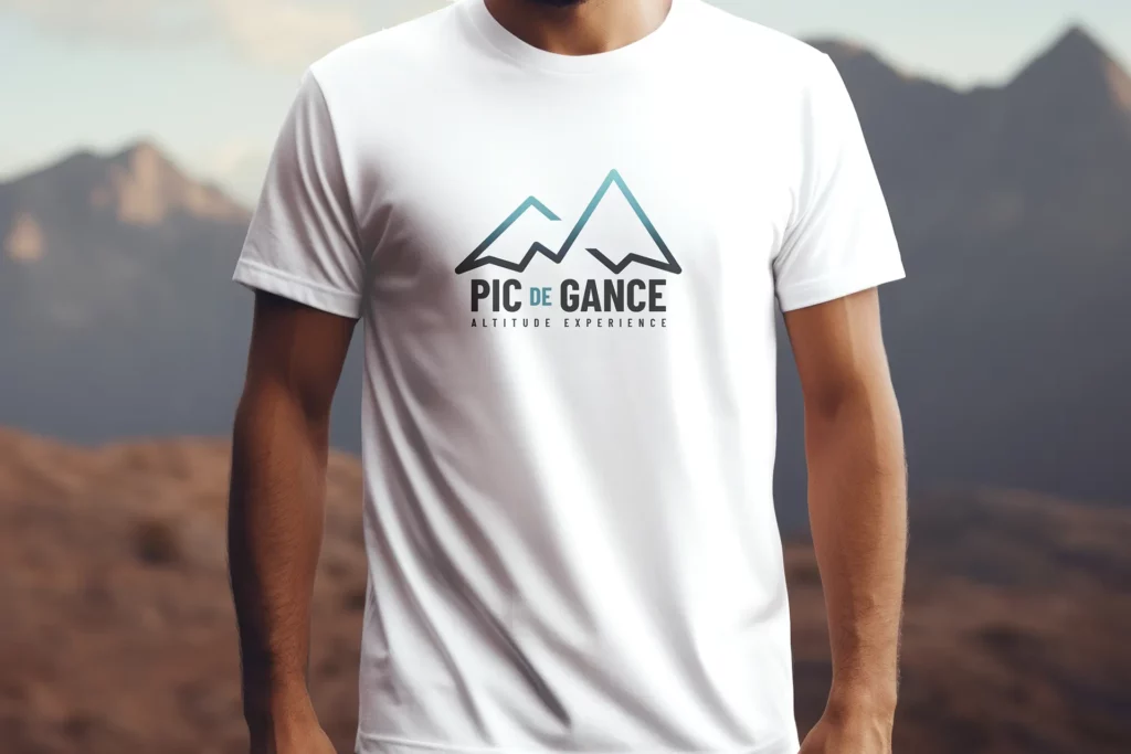 t-shirt outdoor Pic de Gance logo montagne