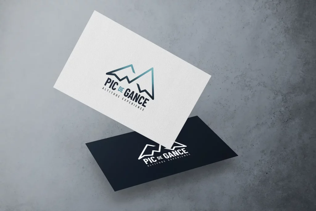 Cartes Pic de Gance, logo montagne designé par Virginie Gerberon, graphisme digital créatif UX/UI basé à Bordeaux